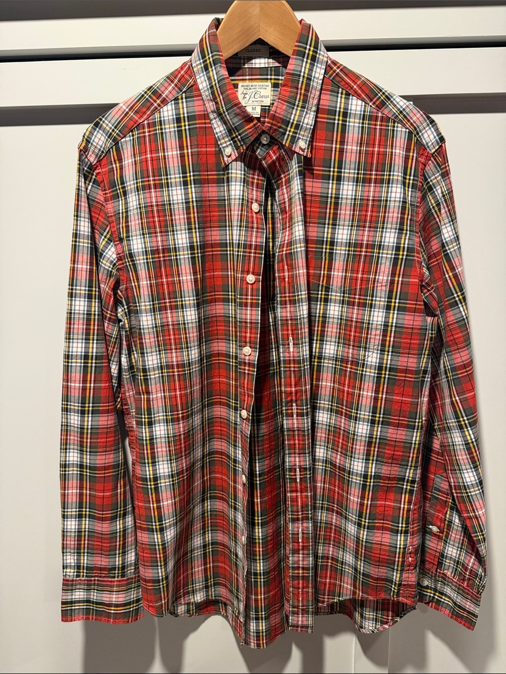 J. Crew Men’s Plaid Button-Down Shirt — Red, Navy, Yellow
